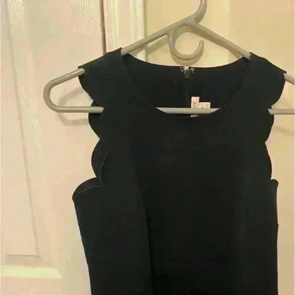 J. Crew Navy scalloped A Line dress